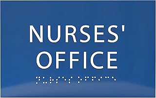 ADA CENTRAL SIGNS - 6" X4" Nurse’s Office Sign - ADA Compliant Tactile Graphics Grade 2 Braille Text | Wall Mount Plastic Room Signs for Medical Health Offices, Hospital Building, School Nurse Offices