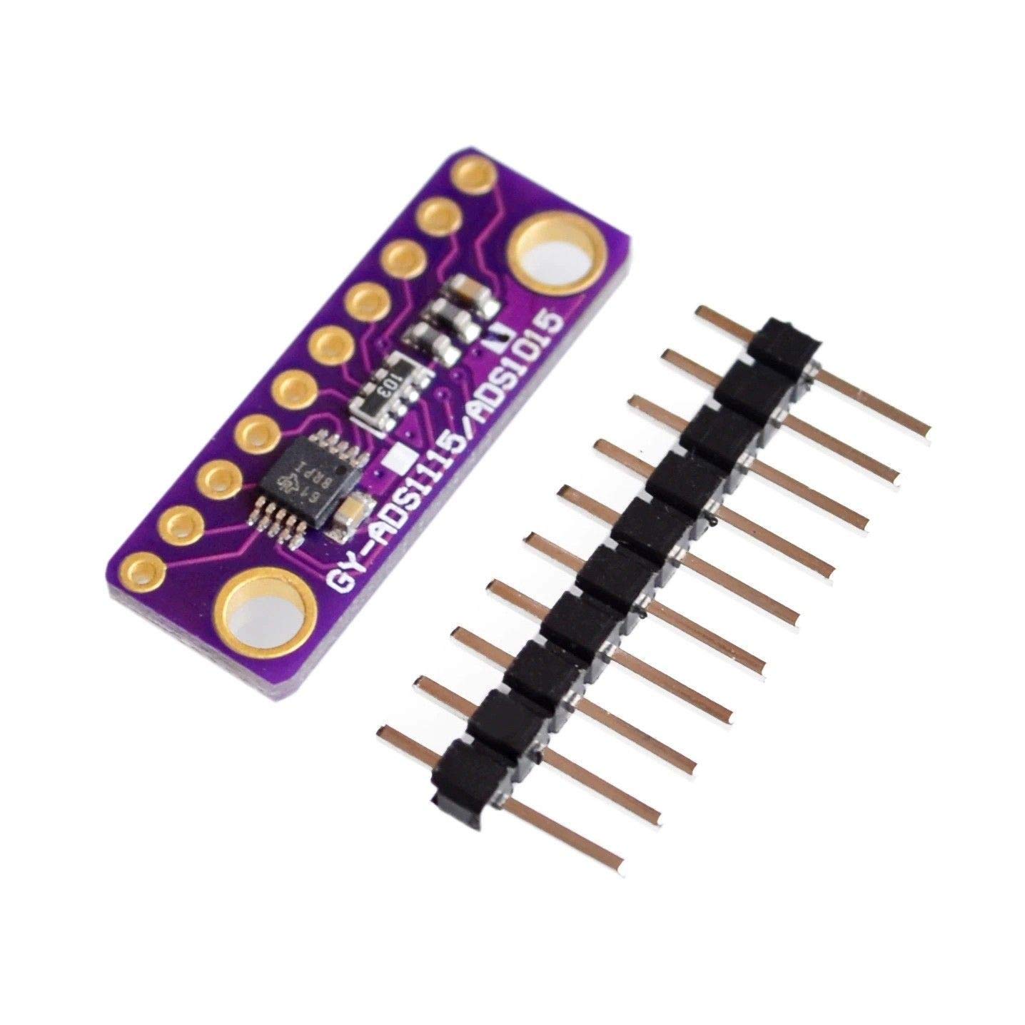 2pcs I2C ADS1015 12-bit Precision ADC 4 Channel Converter Module Development Board Module with Programmable Gain Amplifier