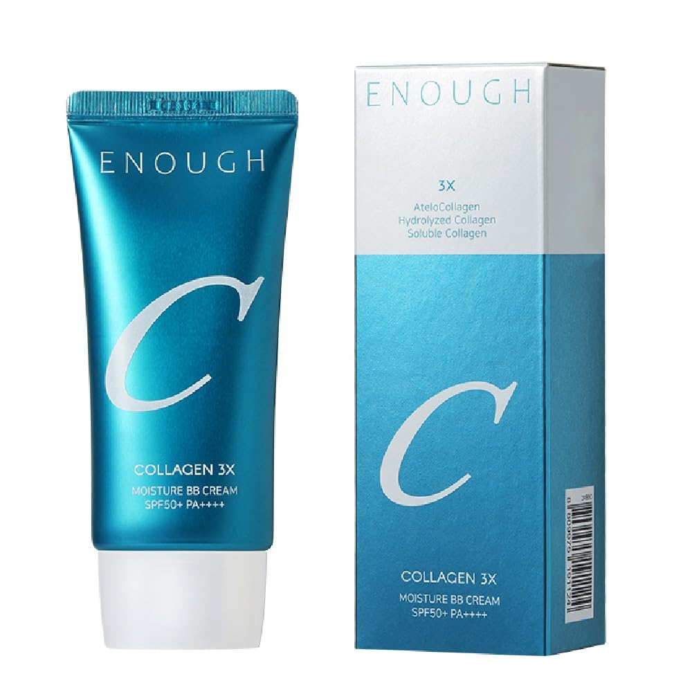 Enough Collagen 3X Moisture BB Cream SPF50 Makeup Tinted Moisturizer for Face Korean Skin Care Full Coverage Foundation
