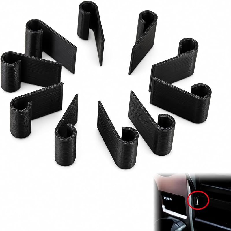 Car Trim Cable Clips 10 Pack for Vehicle Interior Cable Management | Plastic trim-mounted clips, tool-free installation, organizes phone charger and dash cam cables for a clean vehicle interior