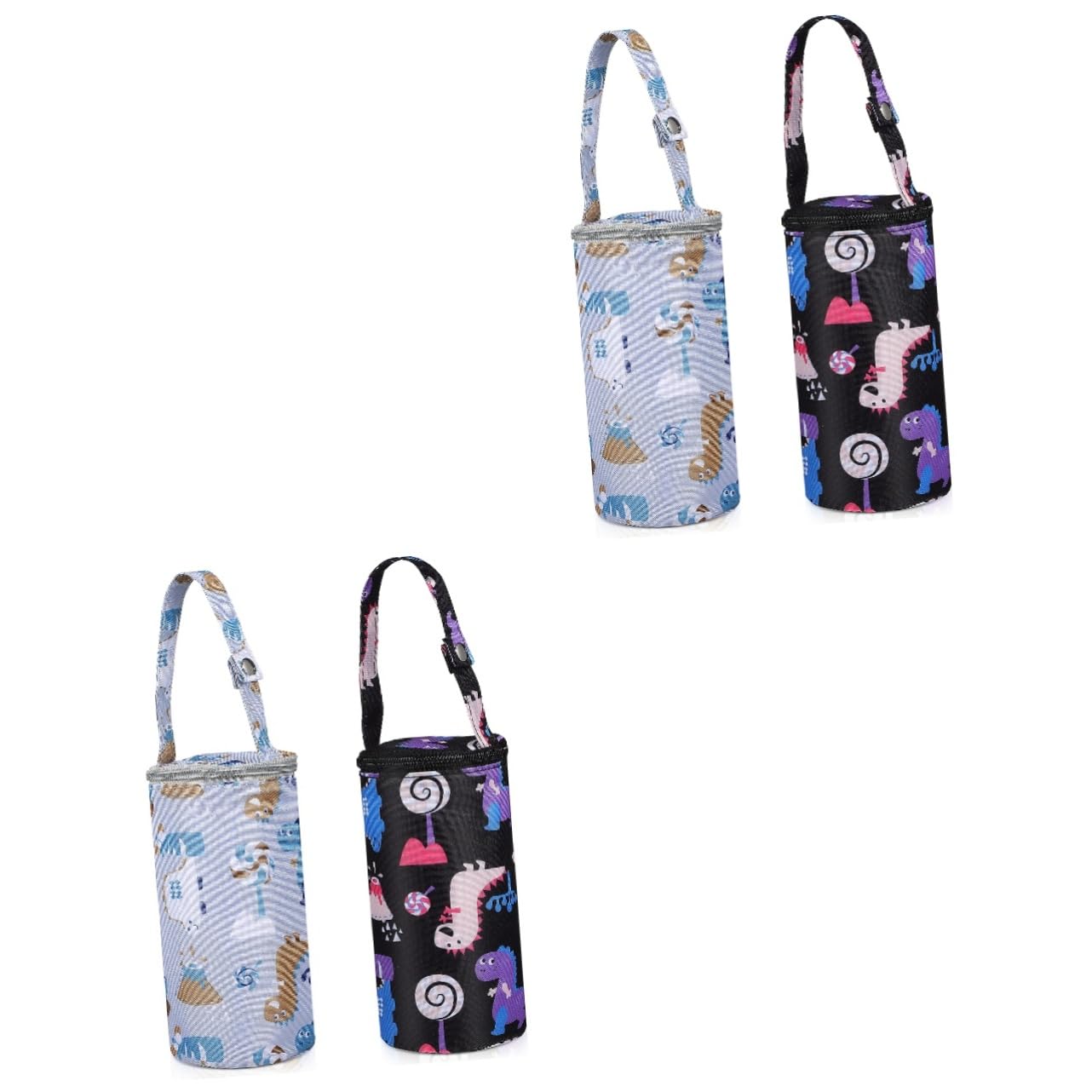 Kisangel 2 Series Bolsa Térmica Portátil Bolsas Aisladas Cálido Cubierta Térmica Bolsas De Botellas Aisladas Bolso De Mano con Botella De Leche Algodón De Capa Intermedia 2 Piezas*2