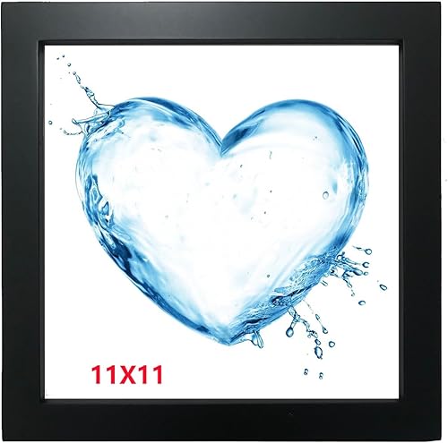 Miniatura 3 de Portarretratos negros de 11 x 11 pulgadas con paspartú de 8 x 8 pulgadas, marco de madera maciza. Juego de 2. Panel de plástico (debe quitarse la