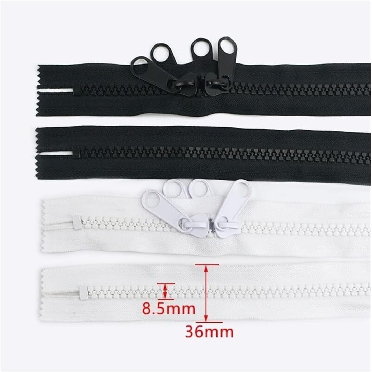 Zippers,Sewing Zippers,Double Opening Zipper,Zipper for Sewing for Tent Decorative Double Sliders Bag Outdoor DIY Accessories Heavyweight(Black,400cm)
