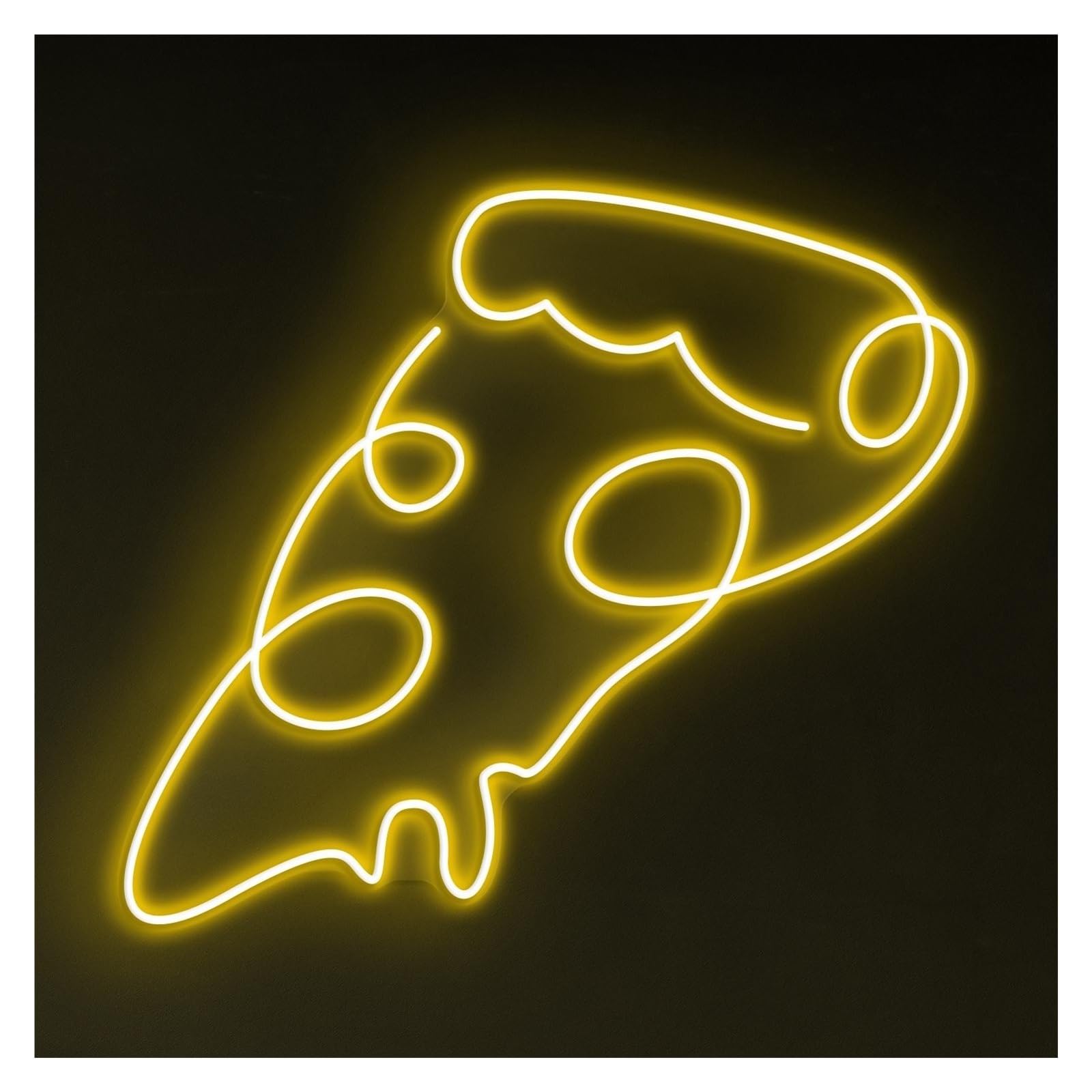 Hanging Art Neon Signs Pizza Slice Neon Sign, Suitable For Kitchen Decor With Brightness Adjustable 35cm(Yellow)