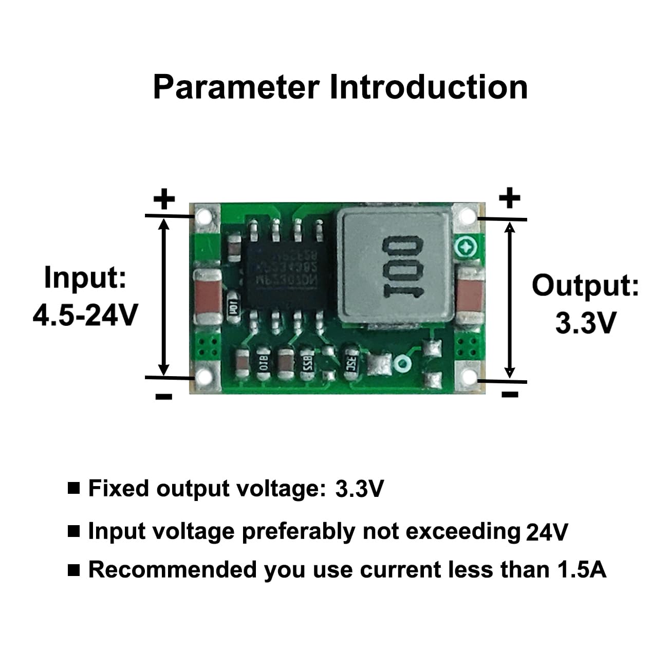 Moduł konwertera obniżającego 3,3 V, 5 opakowań DC 5-23 V 12 V na 3,3 V Step-Down, płyta regulatora 1,8 A, wyjście do Arduino, ESP32, elektronika DIY