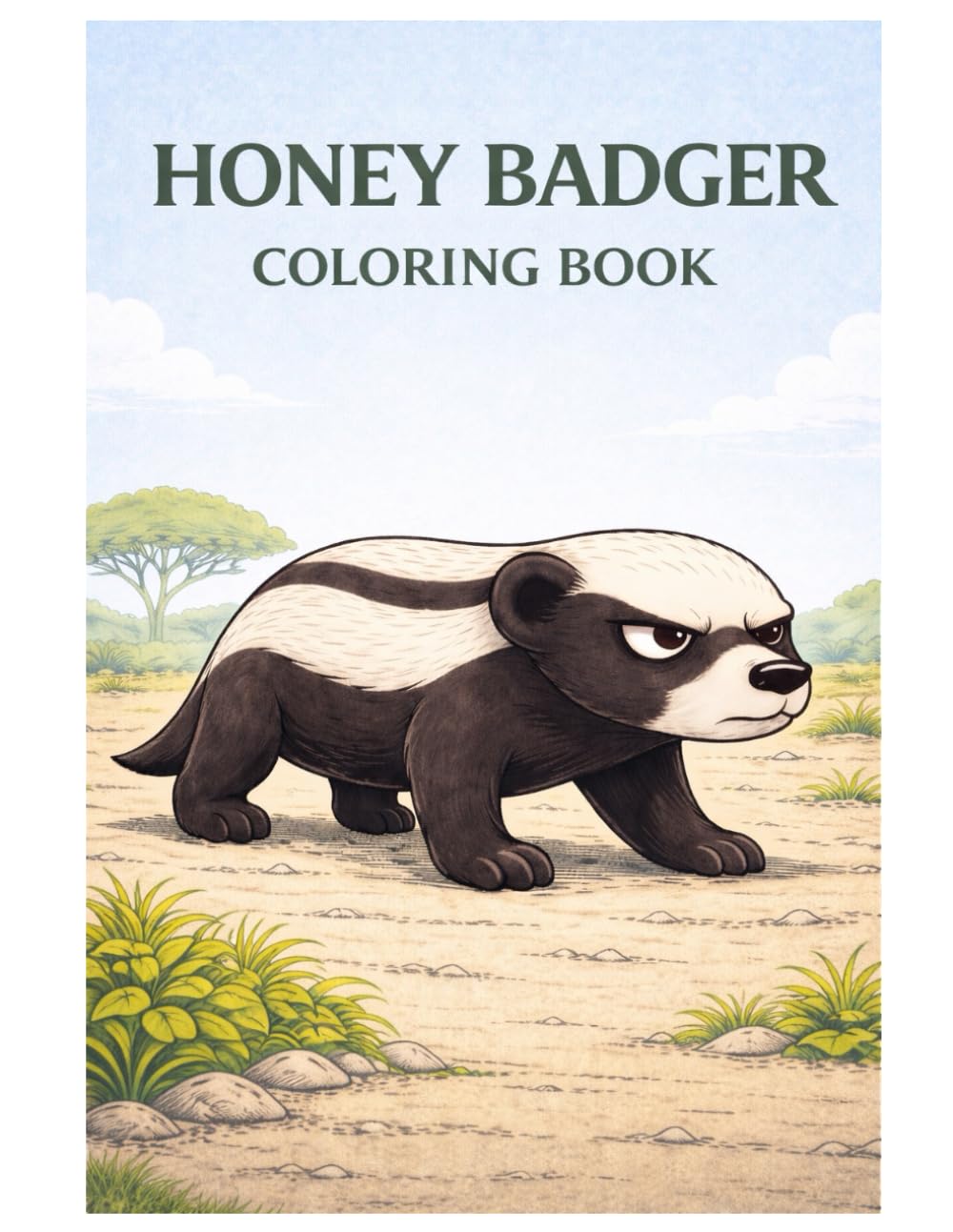 Honey Badger Coloring Book: Grumpy Honey Badger Coloring Book with Wild Animal Illustrations, Detailed Wildlife Scenes, Coloring Pages for Kids, Teens, and Adults
