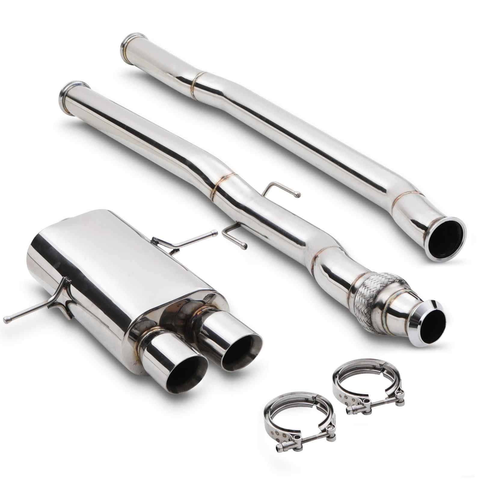Système d'échappement Catback de 10,2 cm compatible avec Mini Cooper S 1.6 R56 modèles 2006-2013 en acier inoxydable Cat Back Kit d'échappement
