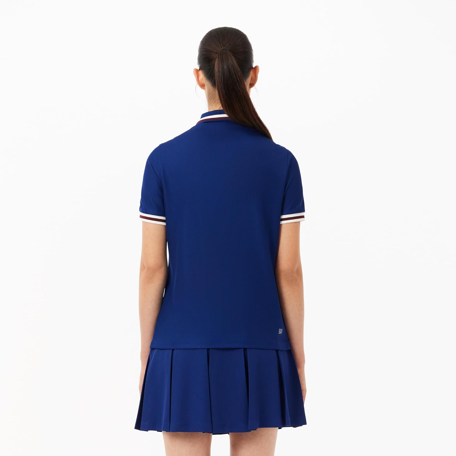 Lacoste Womens Sport Uv Protect Stripe Collar Tennis Polo Shirt - Image 2