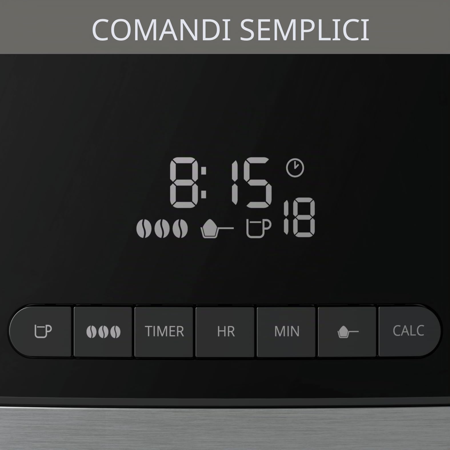 Krups KM8328 - Macchina da caffè con macina | Timer 24 ore | Contenitore per fagioli da 180 g | capacità 1,25 l per fino a 15 tazze di caffè | Funzione Auto-Off | 3 gradi | Nero