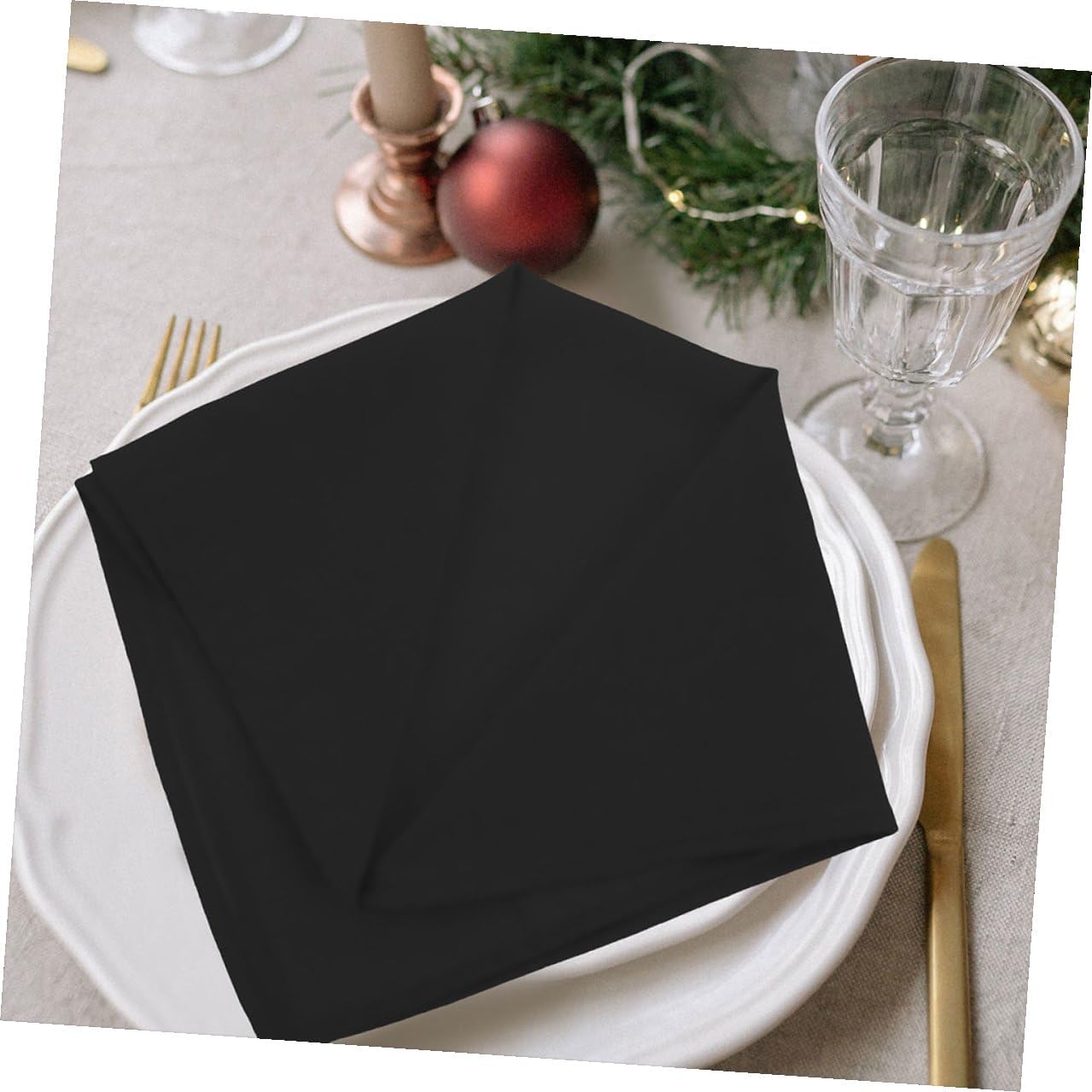 LIFKOME Disposable Black Paper Napkins Thickened Napkin Tissue for Wedding Party and Banquets 50 Pieces X 2 Packs Decorative Dinner Table for Birthday and Event Use