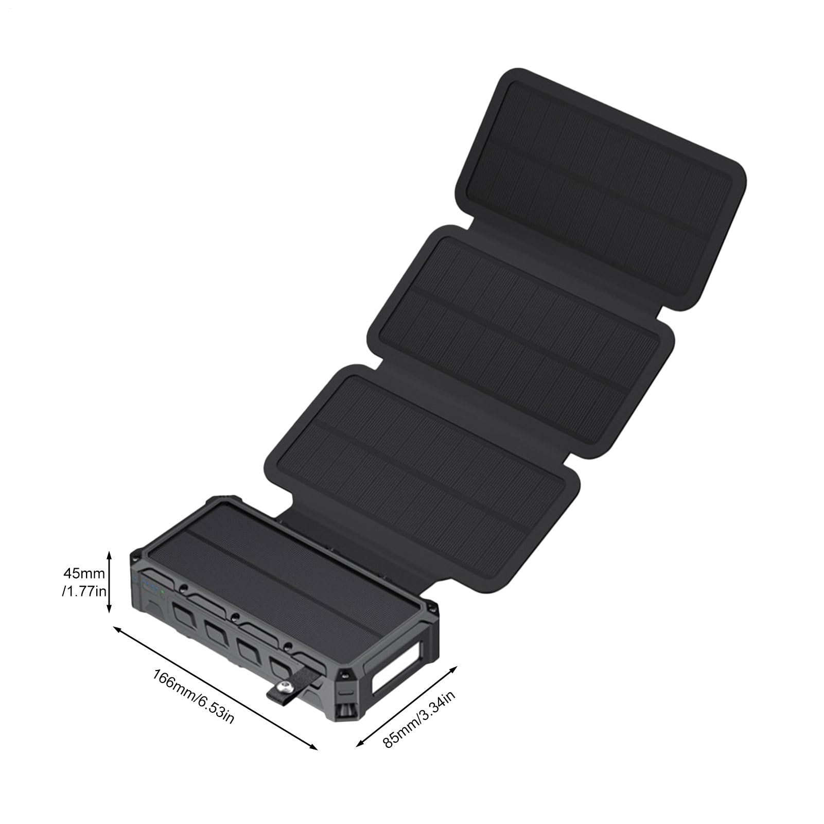 Power Bank Solare Portatile con Allarme, e Luce LED Integrati | Power Bank A Manovella Con Ricarica Rapida Per Casa, Escursioni, Campeggio, Pesca, Uomo, Donna, Ragazzi, , Giovani