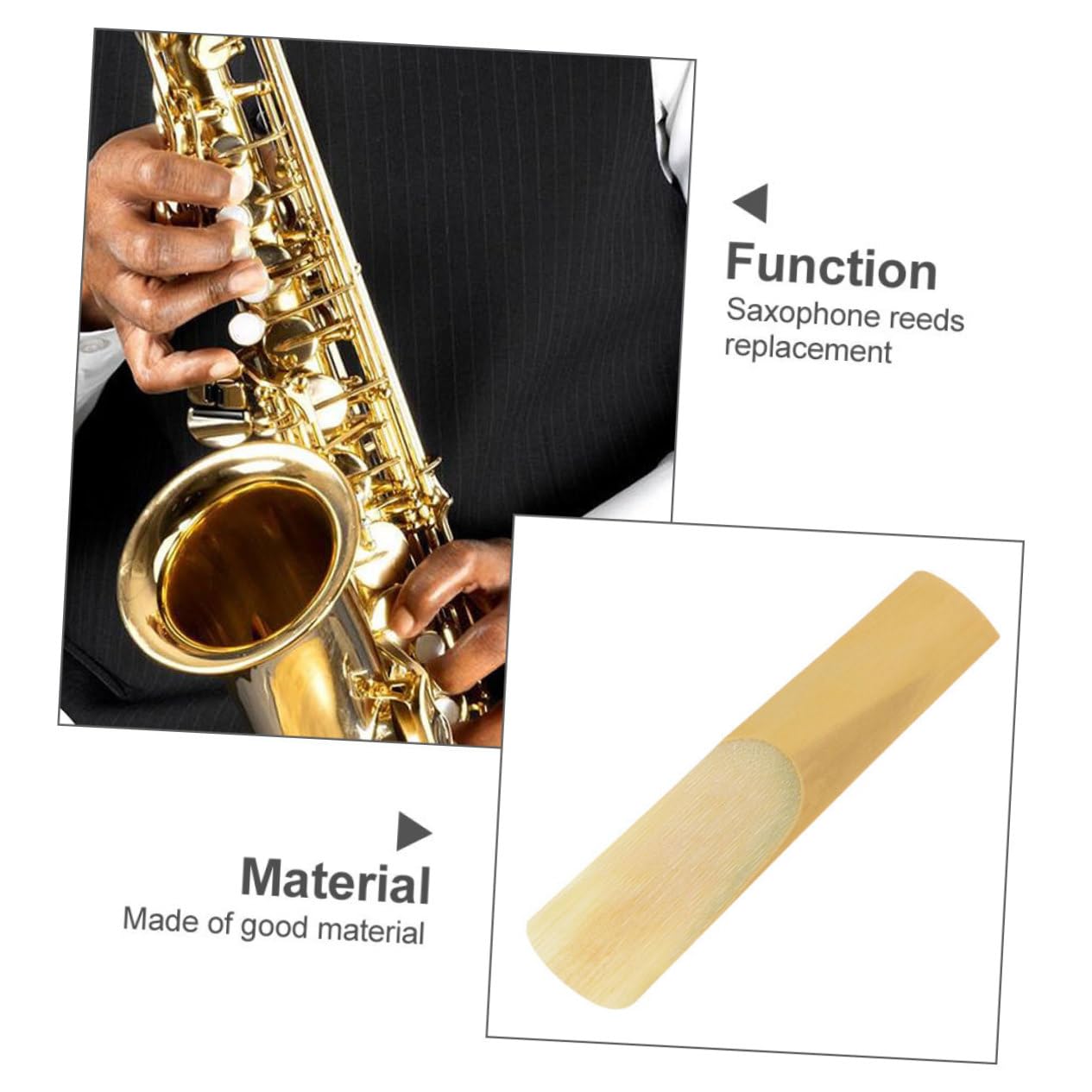 BESTonZON 80 Piezas caña de saxofón cañas de saxofón de repuesto reemplazo de cañas de saxo de saxofón partes de instrumentos accesorios para saxofón cañas de saxo 2.5 Junco Yellow