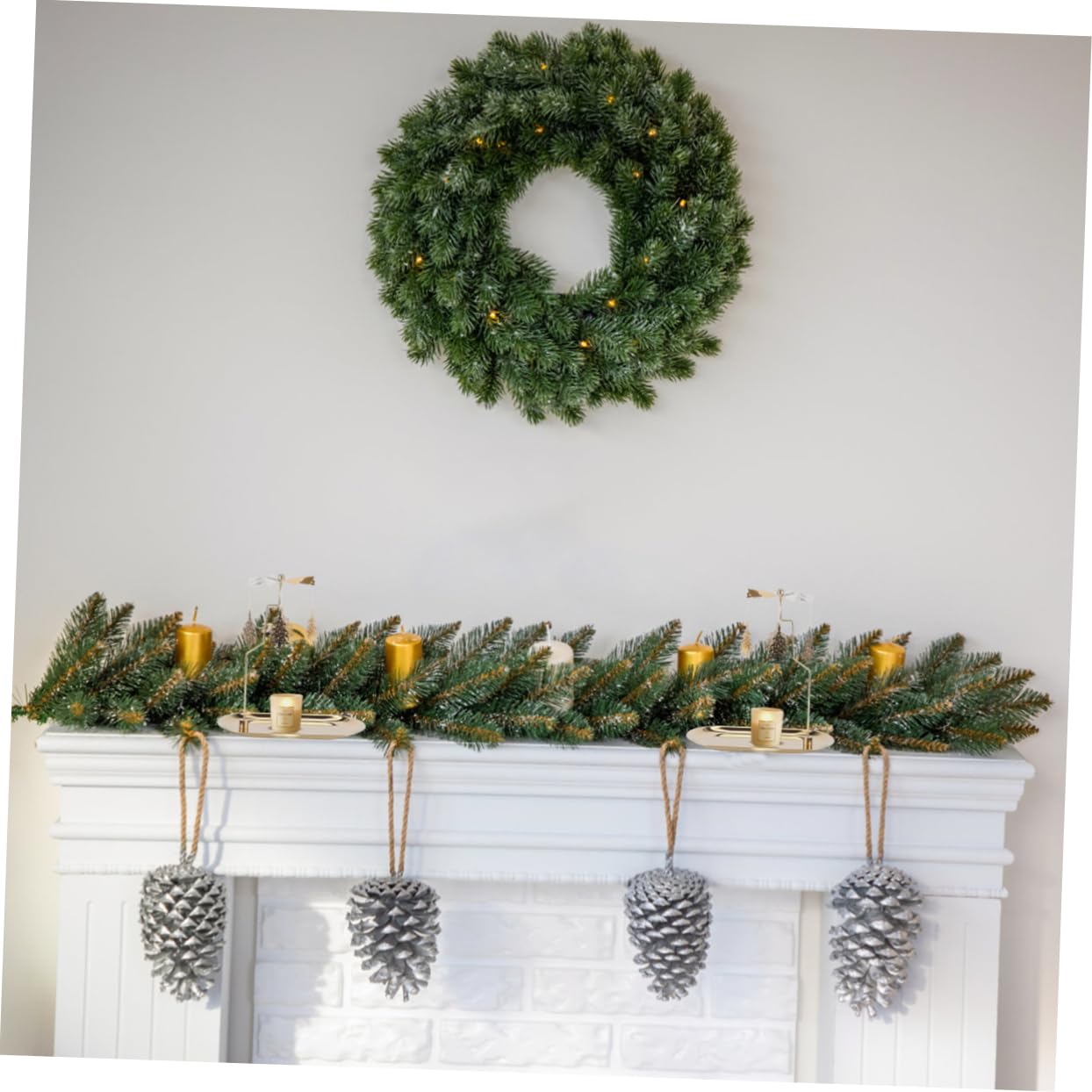 Garneck Christmas Tree Candle Candle Holder with Golden Small Tray for Elegant Indoor Outdoor Decor for Holiday Atmosphere and Table Centerpieces