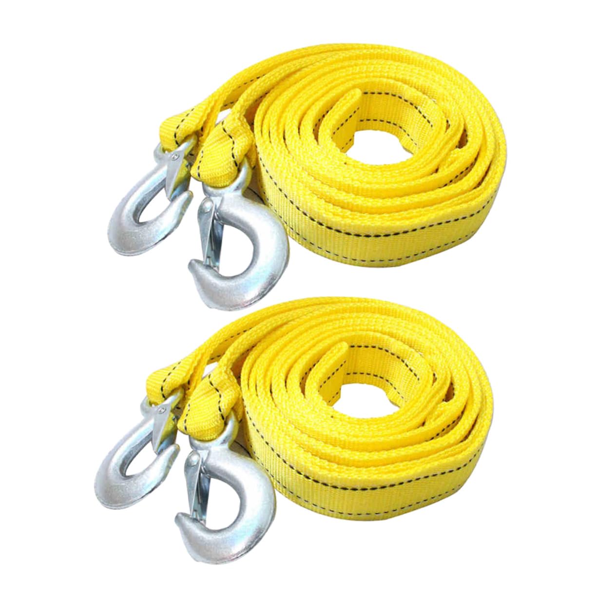 2 pièces Corde de Remorquage Voiture Tonnes Double Épaisseur avec Crochets Solides pour Traction et Remorquage Urgence