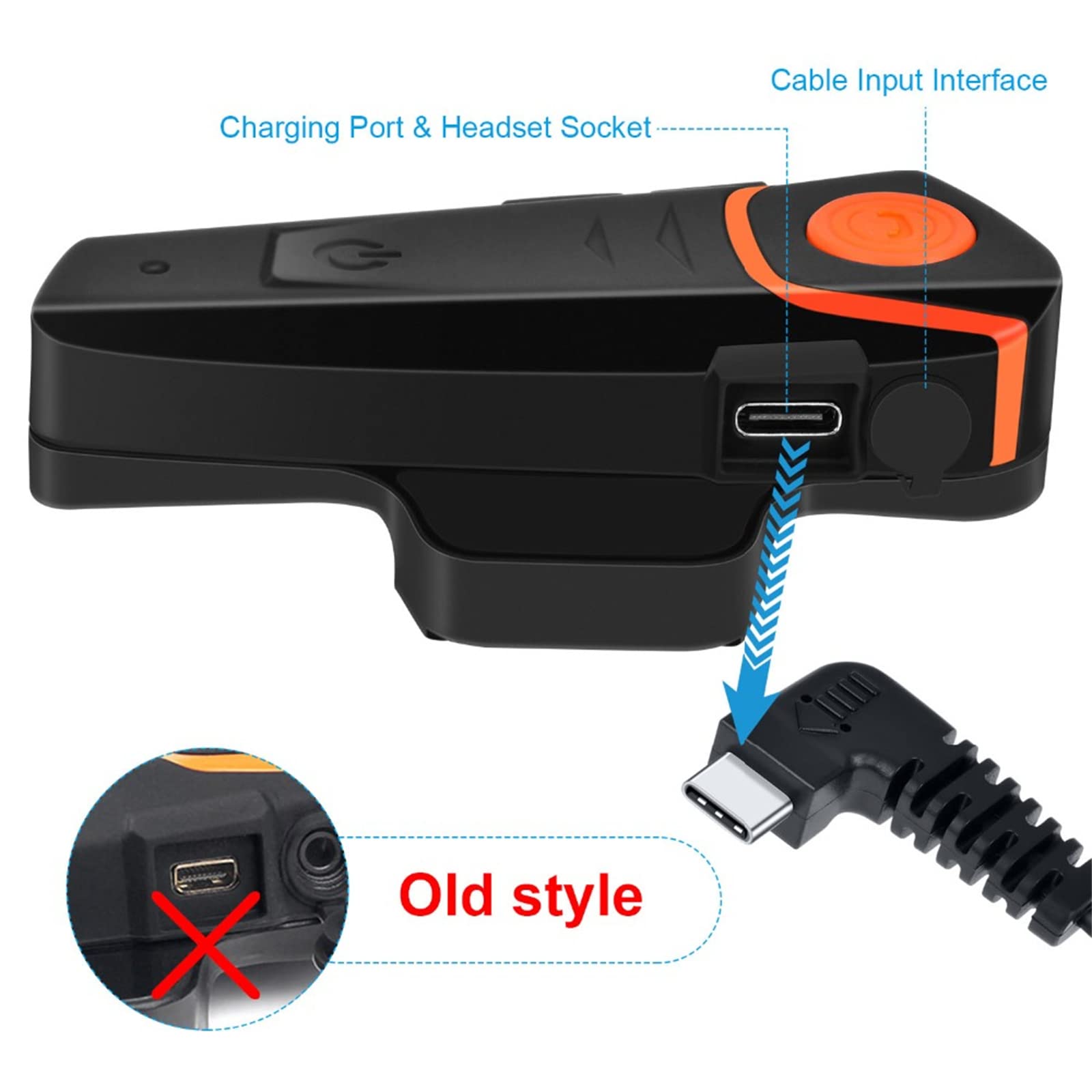 Interfono Bluetooth Per Moto Interfono Per Moto Fuoristrada Casco Bluetooth Auricolare 1000M Bluetooth Sistema Di Comunicazione Per Moto, Vivavoce, FM,1pcs