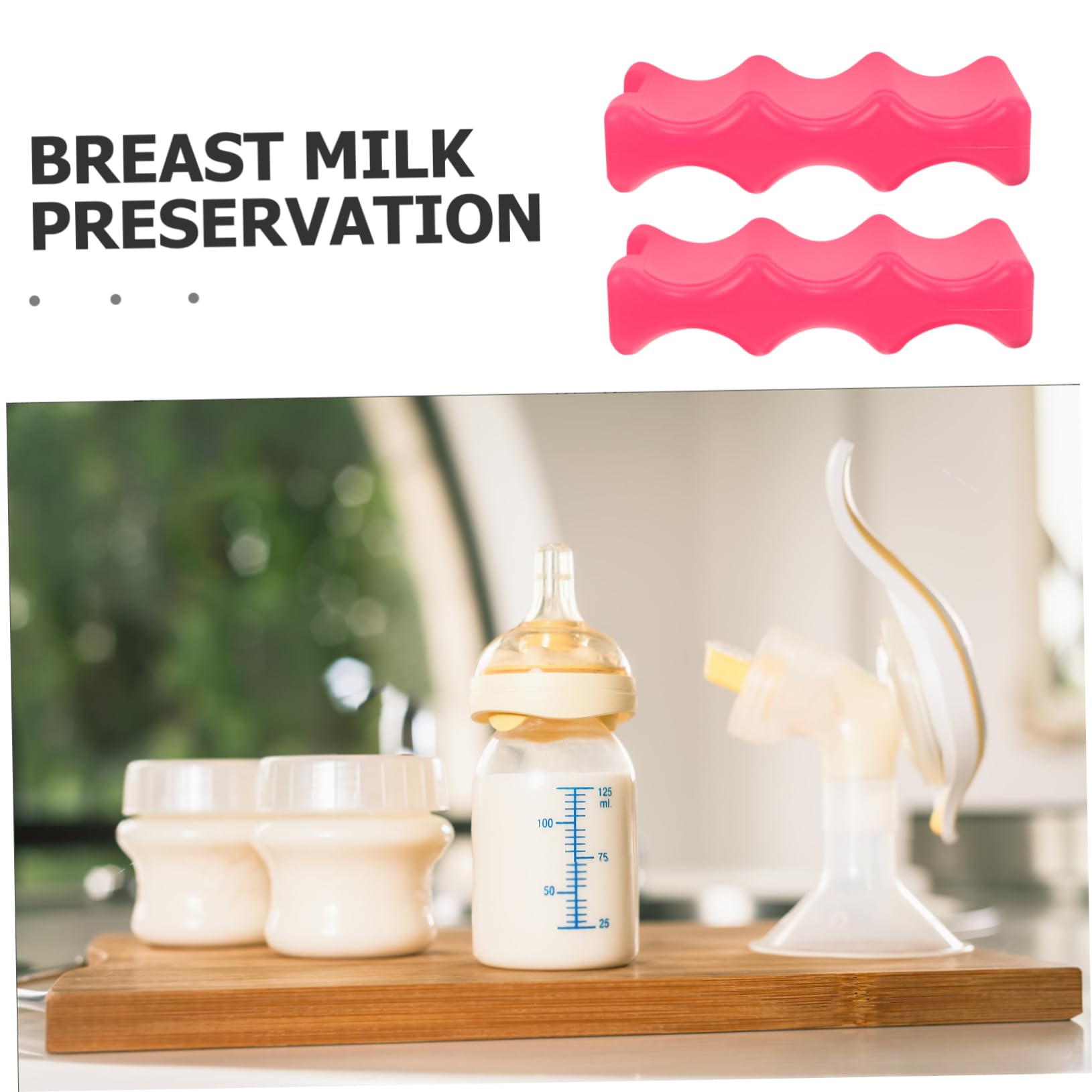 Abaodam 10 Stk Gekühlte Muttermilch in Eisbox Eisbrett Muttermilch Lagerung Kühler Wiederverwendbarer Eisbehälter Muttermilch Kühler Rosy Gummi