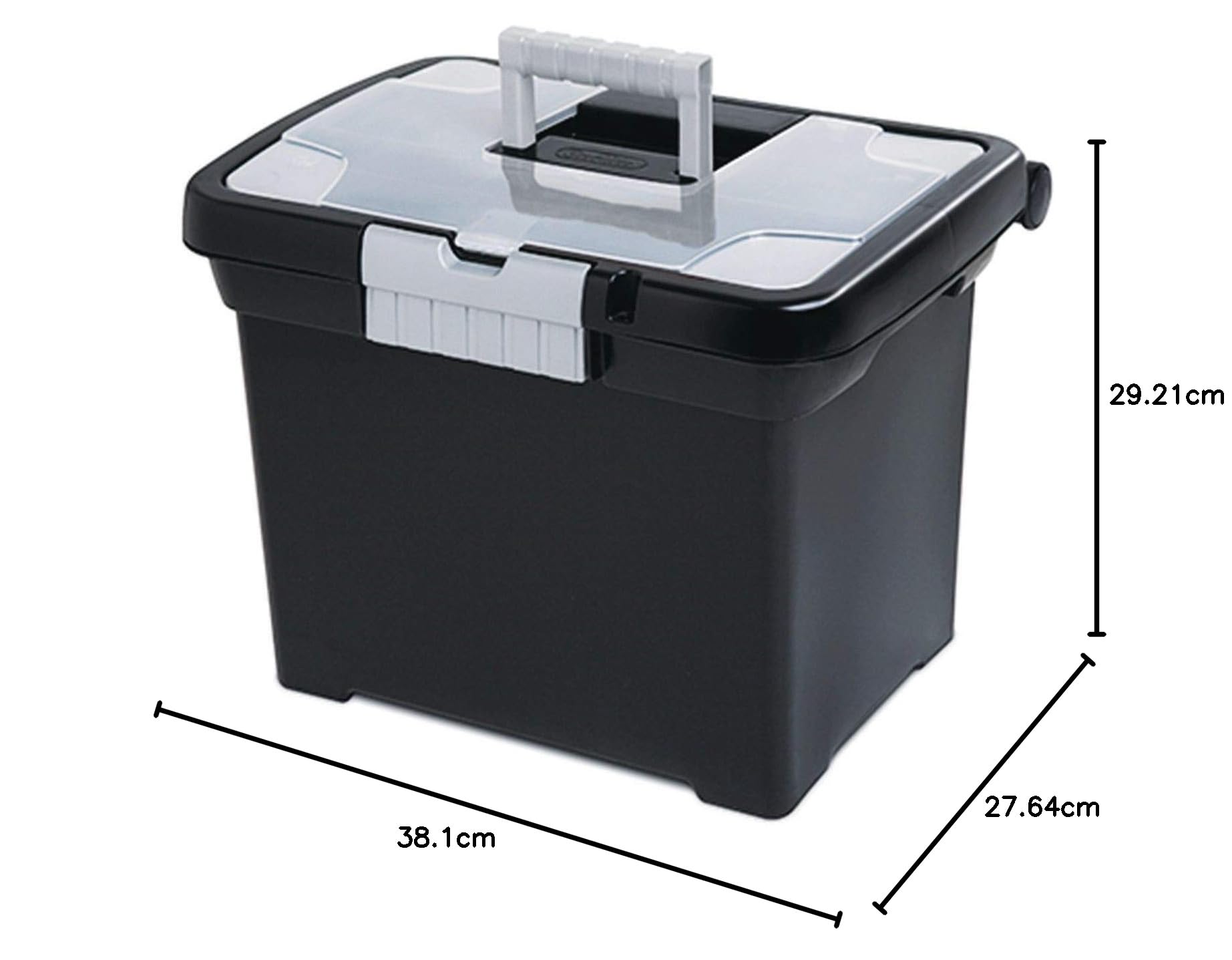 STERILITE CORPORATION Przenośne pudełko na dokumenty, 38 cm x 27 cm x 29 cm czarny, jeden rozmiar