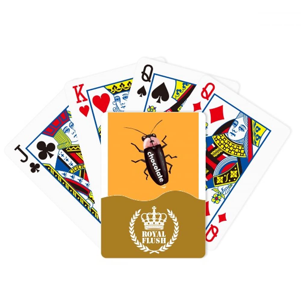 OFFbb-USA Cockroach Roach Blackbeetle Bugs Sick Royal Flush Poker Playing Card Game