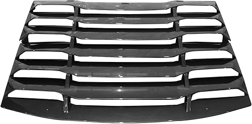 IKON MOTORSPORTS, Rejilla de ventana trasera compatible con Dodge Charger 2011-2023, impresión de fibra de carbono, plástico ABS estilo IKON 2