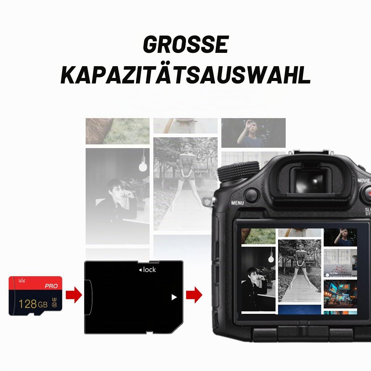 128GB Micro SD Karte Klasse 10 mit Adapter, 2er-Pack | Hohe Geschwindigkeit, Für Smartphones/Kamera/Tablet