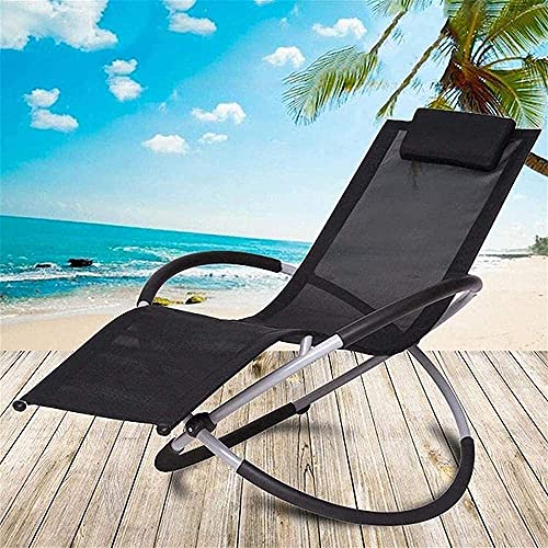 Sillón reclinable mecedor con Almohada para reposacabezas, sillón mecedor Plegable Orbital Zero Moon para Interior y Exterior, Capacidad de 180 kg