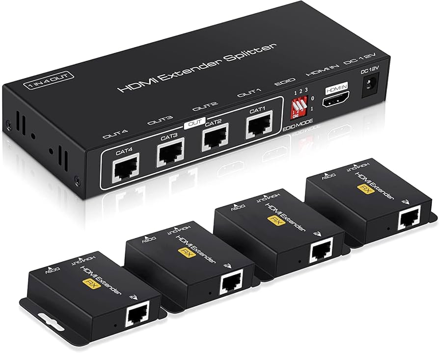 ☆ 4HDMI 出力HDMI 分配 エクステンダー EX714 単電源 Amazon | 【有線LAN 4画面】HDMI 分配 エクステンダー EX714 50M