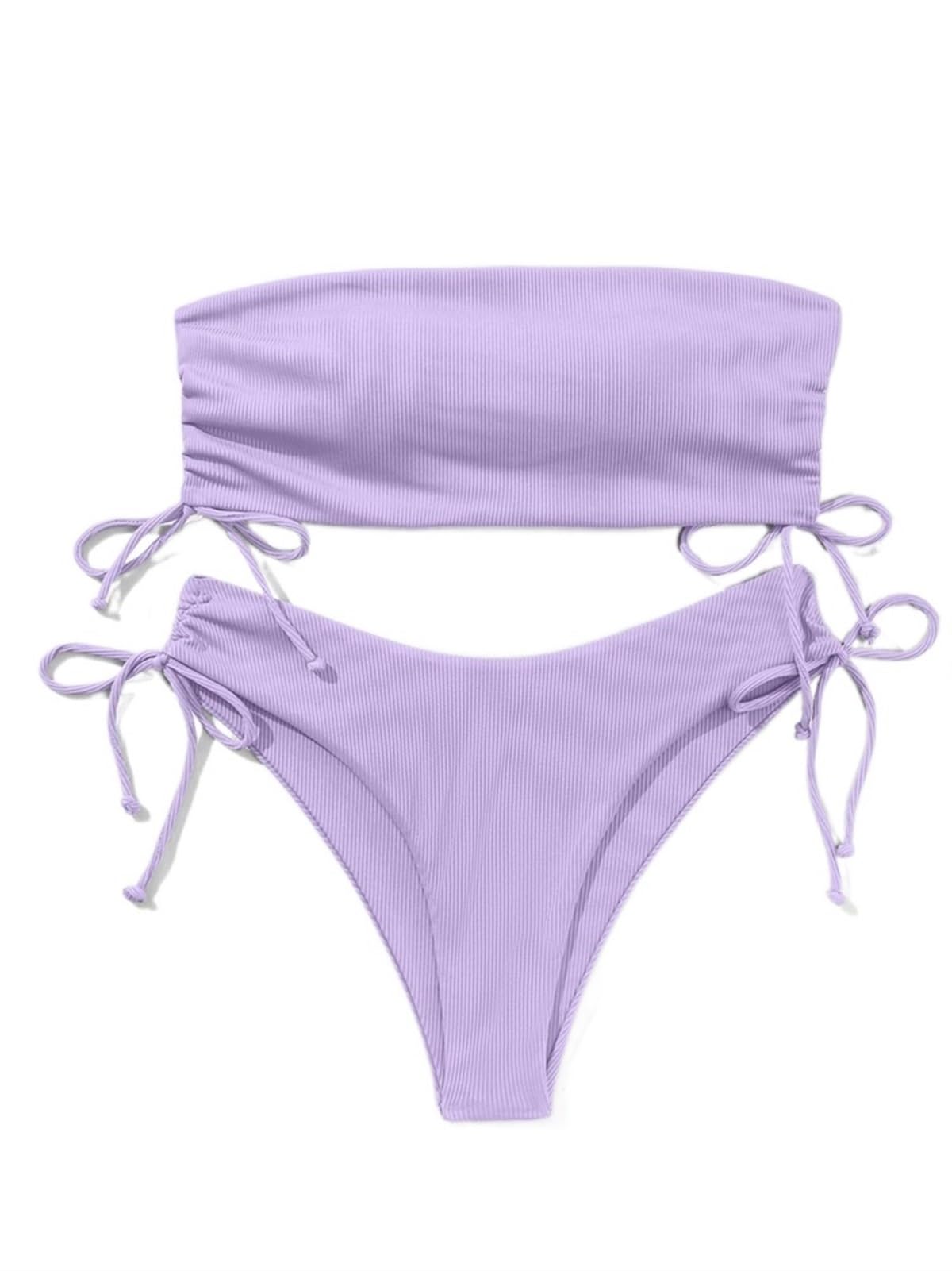 Bikini Sexy da Donna Costume da Bagno A Vita Alta Push Up Beachwear Costumi da Bagno Costumi da Bagno Bikini A Fascia Brasiliano Donna (Color : BF004PU, Size : M)