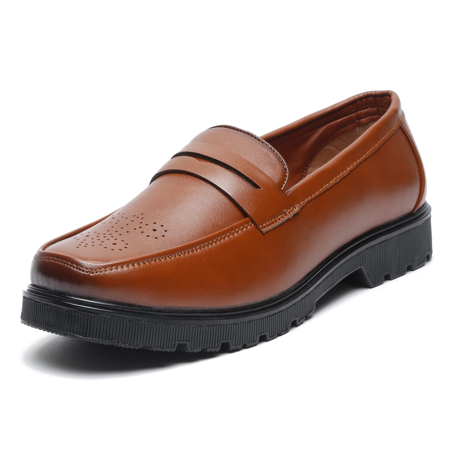 MUTAQINOTI Mens Sedona Tan Vegan Leather Shoe Gothic Platform Handcrafted Formal Moccasins British Style Shoes for Men Officewear Slip-on (Size-9 UK) (PSMC) (B0BJDWLPF5) Amazon Price History, Amazon Price Tracker