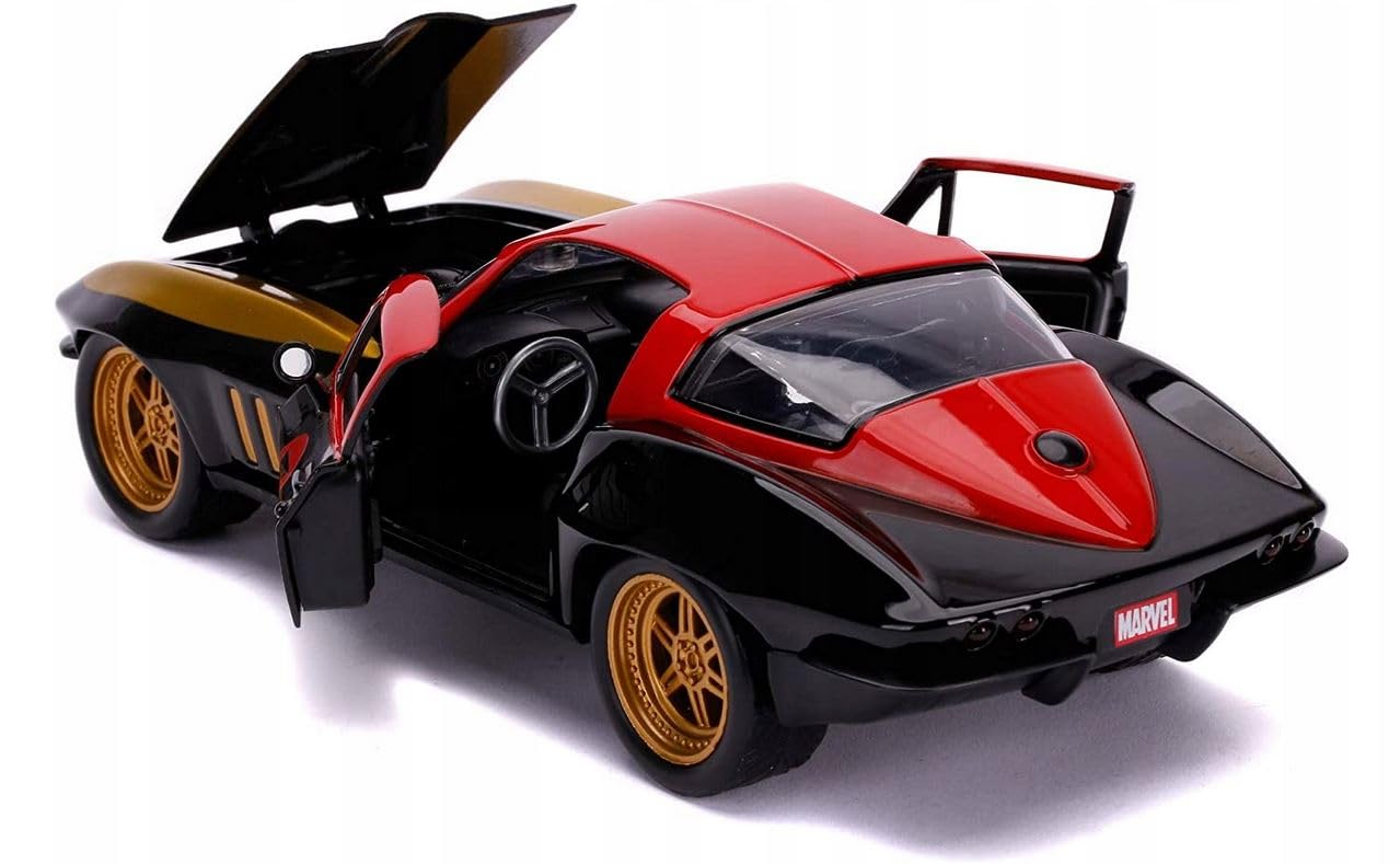 Jada Toys - Marvel Black Widow 1966 Chevy in Scala 1:24 Die-Cast con Personaggio della Vedova Nera in Die Cast, + 8 Anni, 253225014