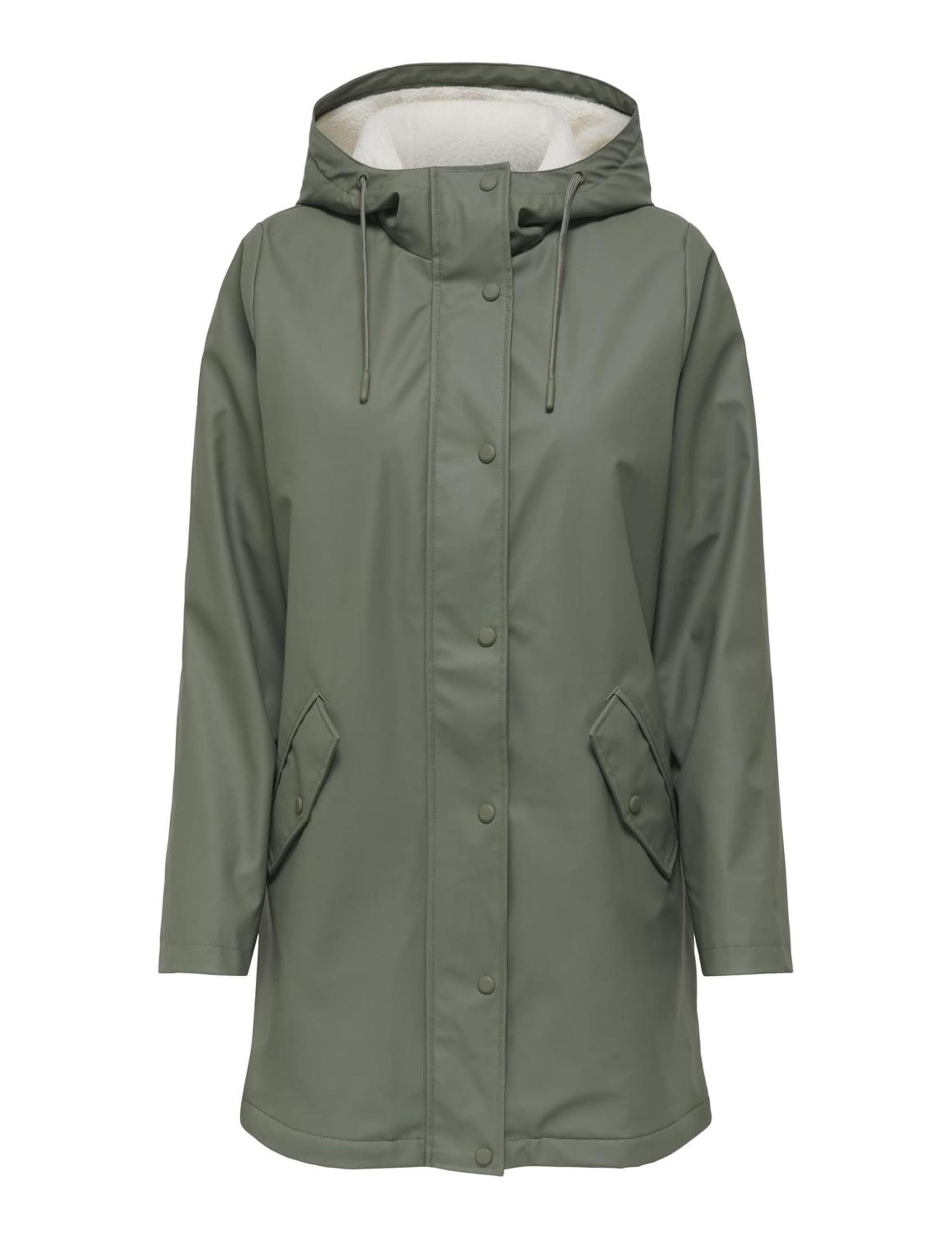 Only Women's Gris Waterproof Jacket Raincoat