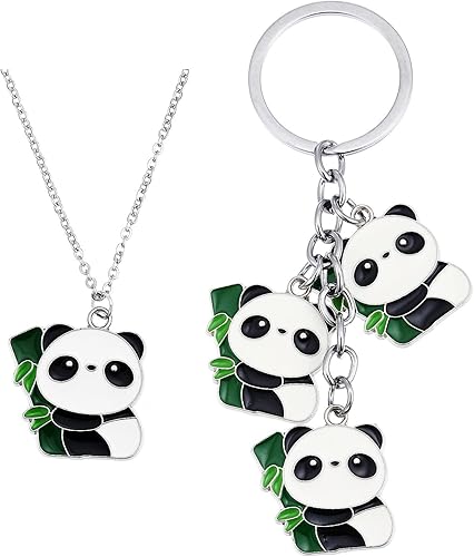Collar de panda para niñas, encantador llavero panda pulsera panda regalo para adolescentes