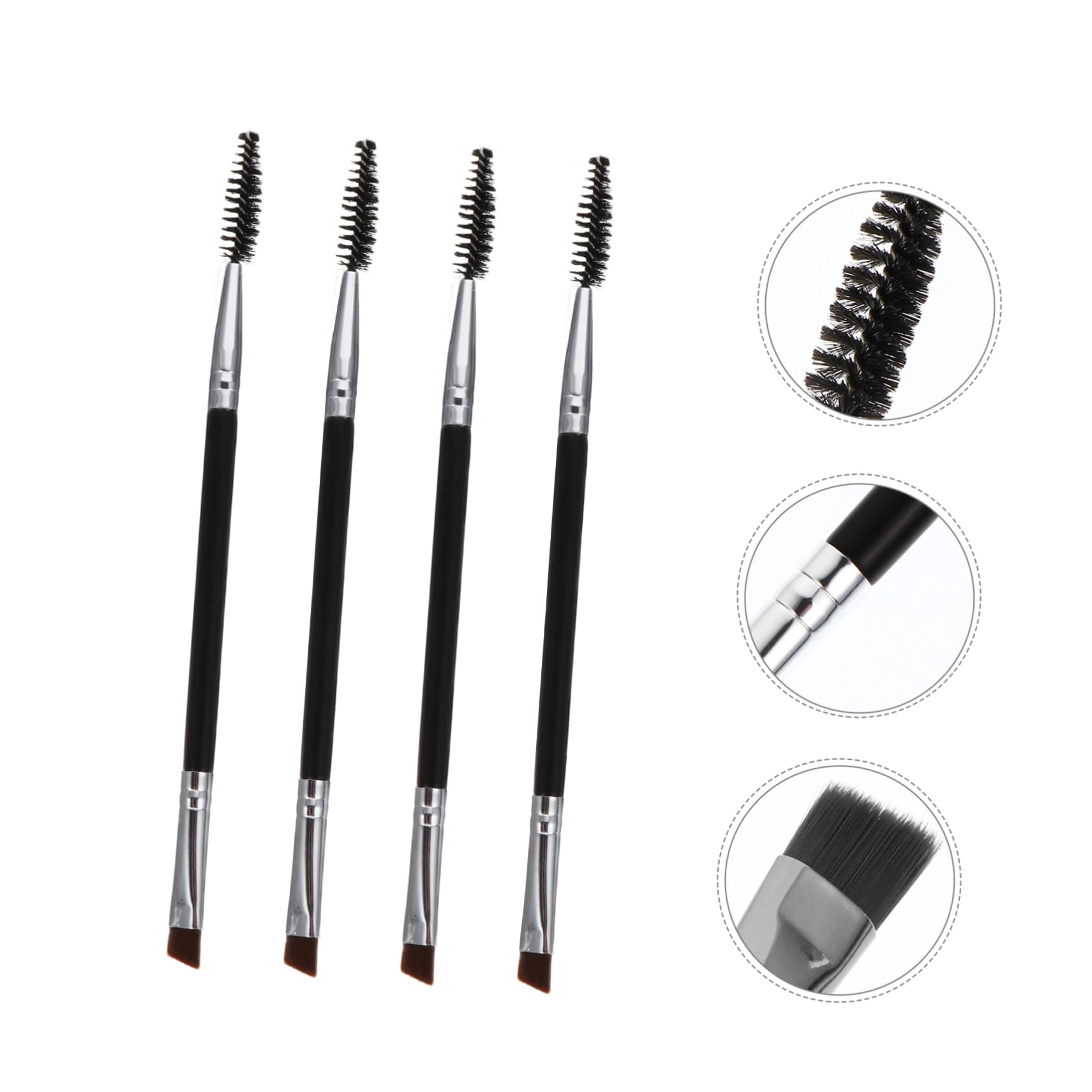 IWOWHERO 6pcs Eyebrow Brush Set Multi-function Makeup Tools Angled Spoolie for Brows
