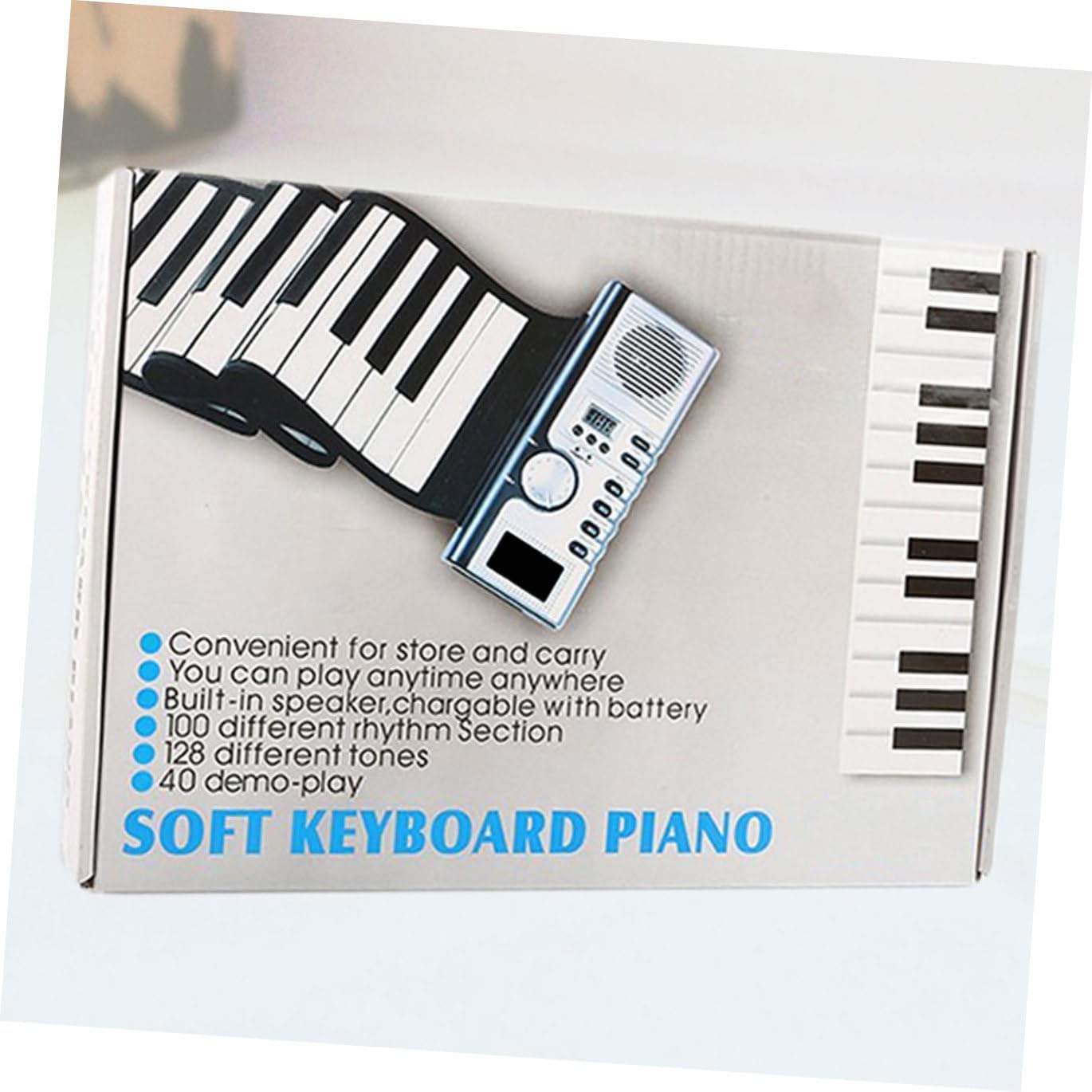 Foldable Silicone Keyboard Piano with Speaker Keys Portable Electronic Music Instrument for Beginners and Adults Midi Compatible for Easy Music Production