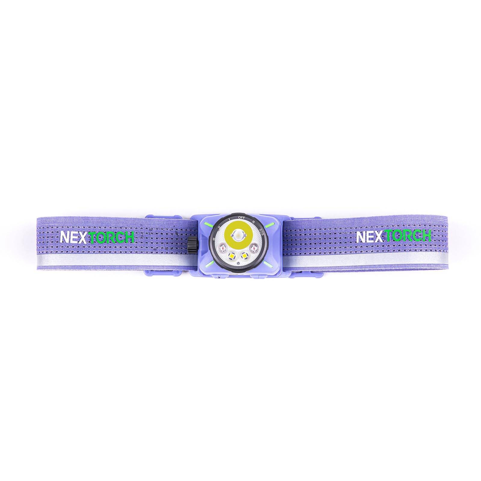 NEXTORCH eStar - Ultraleichte, wiederaufladbare LED-Stirnlampe mit 1300 Lumen, mehreren Lichtquellen und 2 Akkus. Farbe: Violett