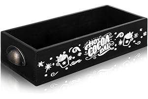 Decorative Wood Storage Bin with Cute Hot Cocoa Bar Design