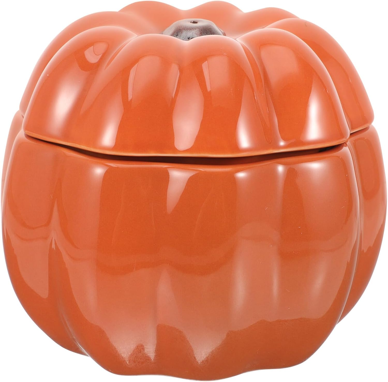 PRETYZOOM Ceramic Cat Feeding Bowl and Raised Pumpkin-Shaped Dog Food Bowl Set for Puppies with Neck Protection Orange Elevated Pet Food Container for Indoor Use