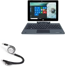Cable Compatible with iView Magnus (10.1 in) - AllCharge miniSync, Retractable, Portable USB Cable - Jet Black