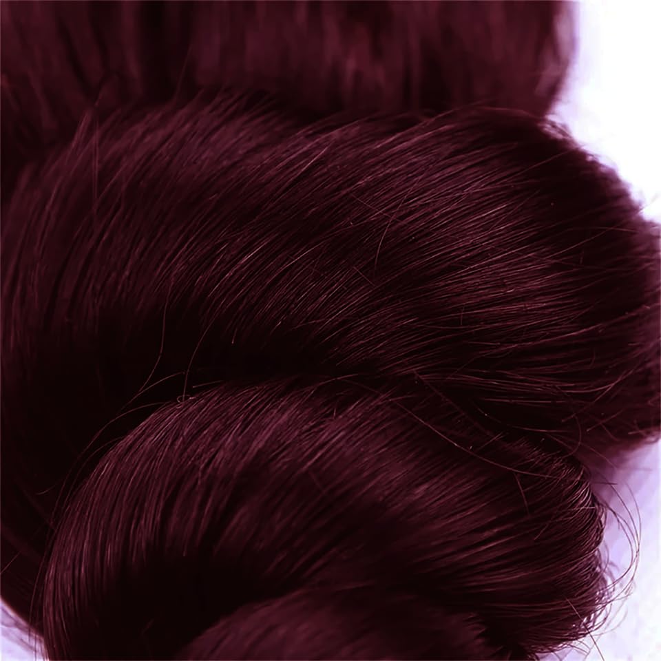 Loose Deep Wave Bundles #99J Burgundy Bundles Human Hair 20 20 20 Inch Wine Red Loose Wave Bundle Human Hair Extensions Double Weft Unprocessed Brazilian Virgin Hair 3 Bundle 50 Grams Per Bundle