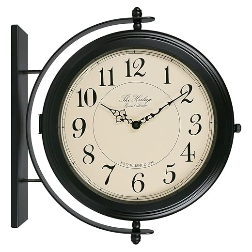 BESTIME 66264 B 16 Inch Double Sided Metal Wall Clock with Black Frame.Sturdy Frame,Easy product
