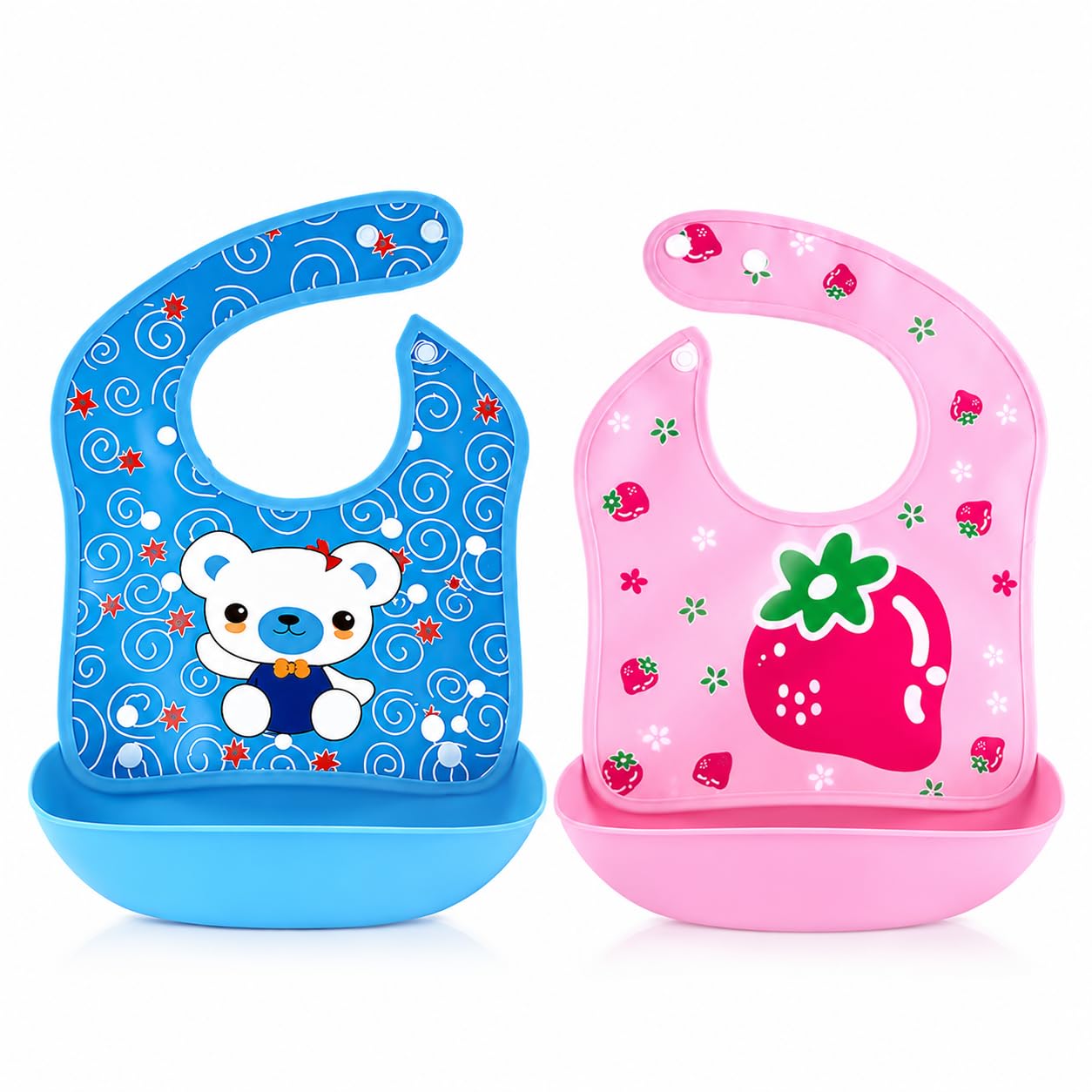 Silicone Baby Feeding Bibs with Front Bowl | Soft Adjustable Neck Bibs for Infants and Toddlers-image-14