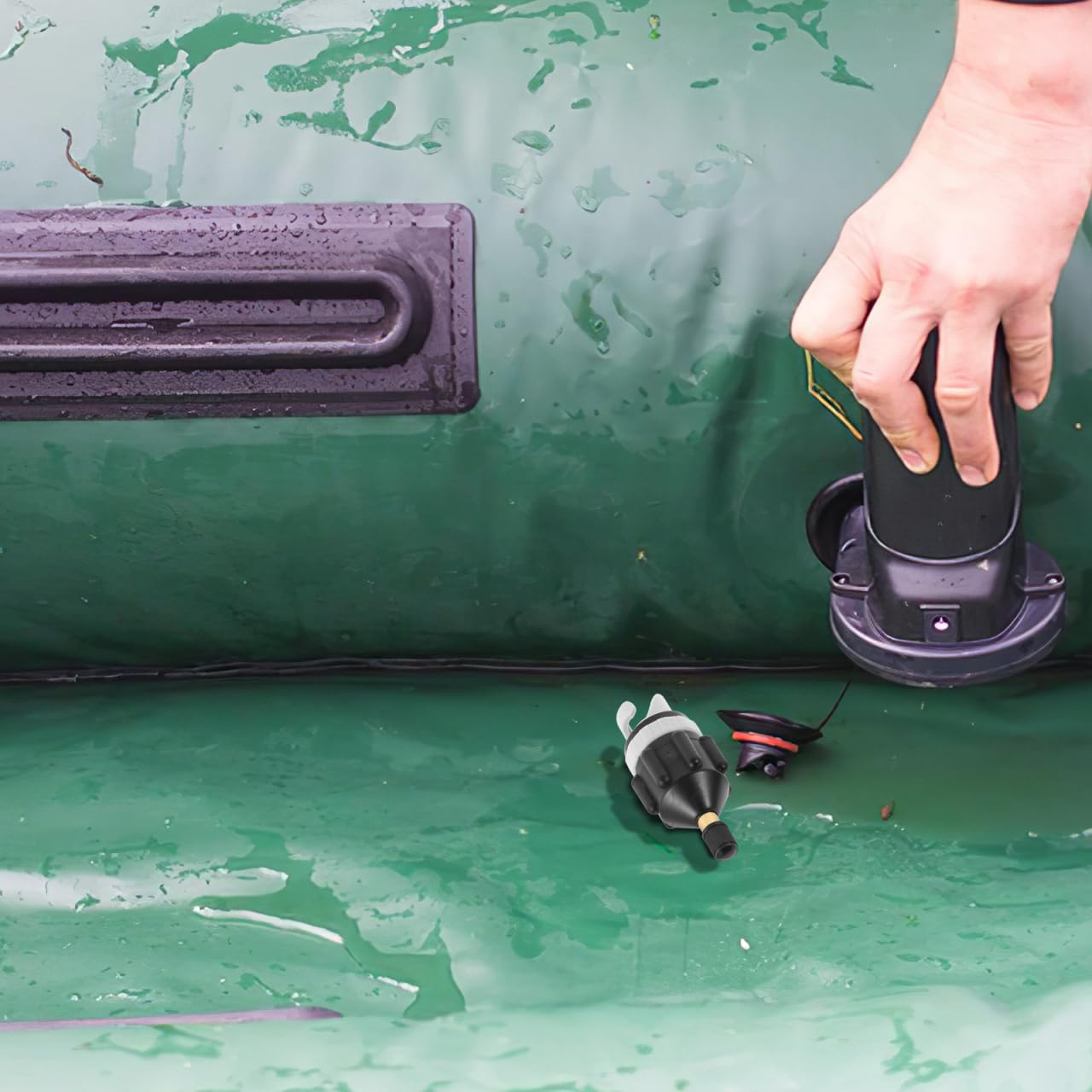 BESPORTBLE Inflatable Boat Pump Adapter for Kayak, Sup, Surfboard, Dinghy, and Fishing Boat - Air Valve Connector for Fast Inflation, Portable Lightweight and Easy to Carry