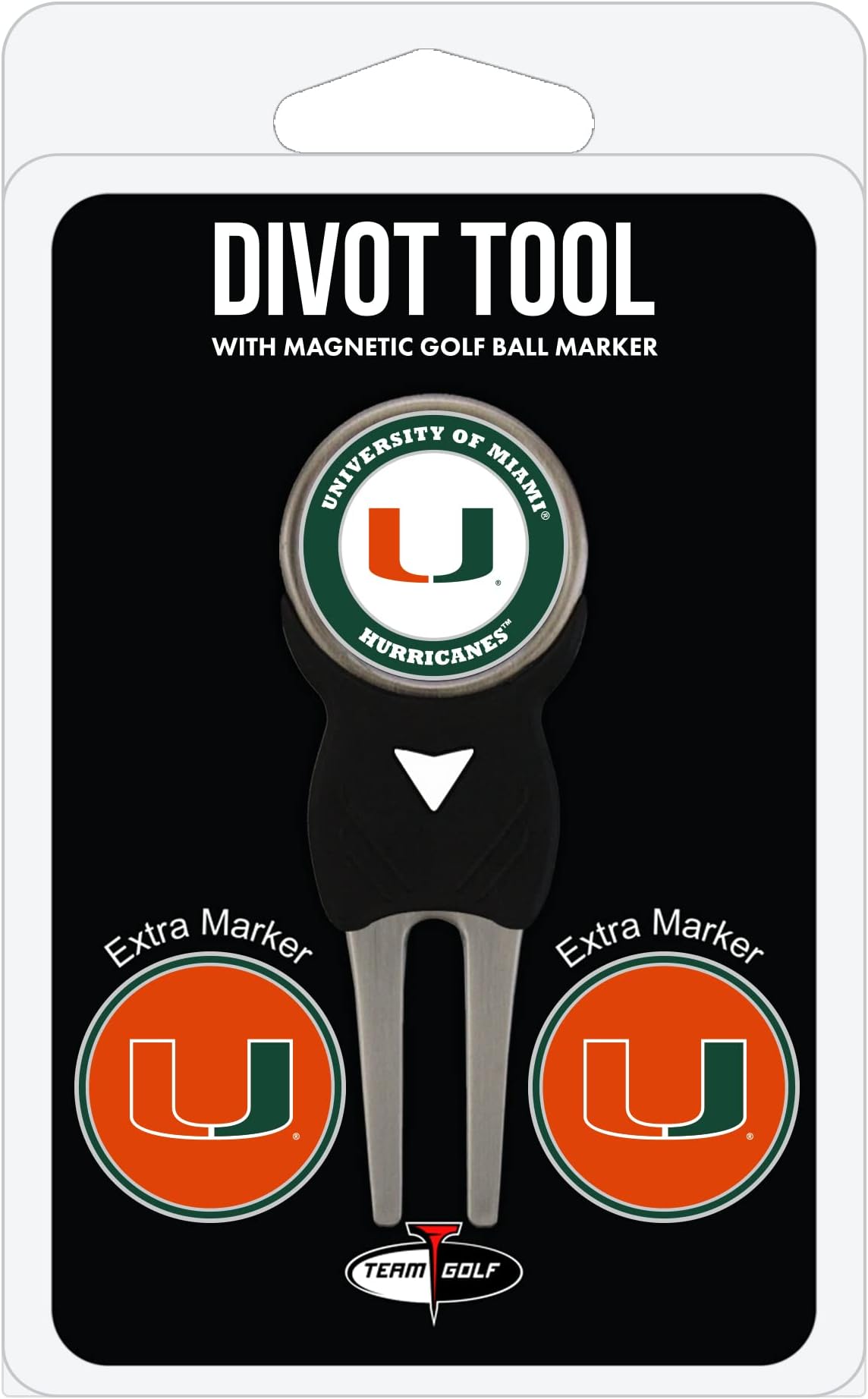 Team Golf NCAA Divot Tool with 3 Golf Ball Markers Pack, Markers are Removable Magnetic Double-Sided Enamel