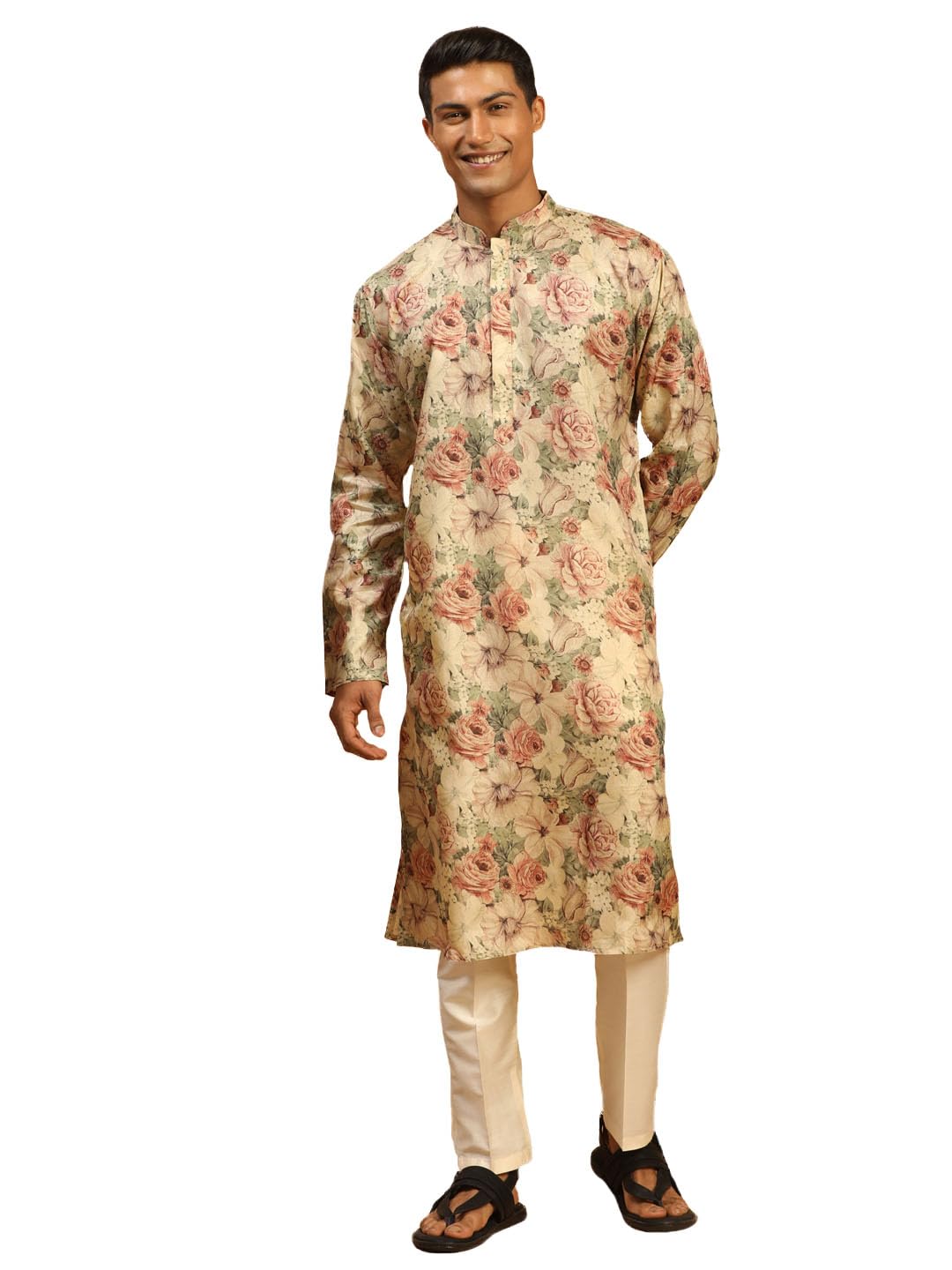 vastramay Men's Silk Blend Kurta Pyjama Set-picture-36
