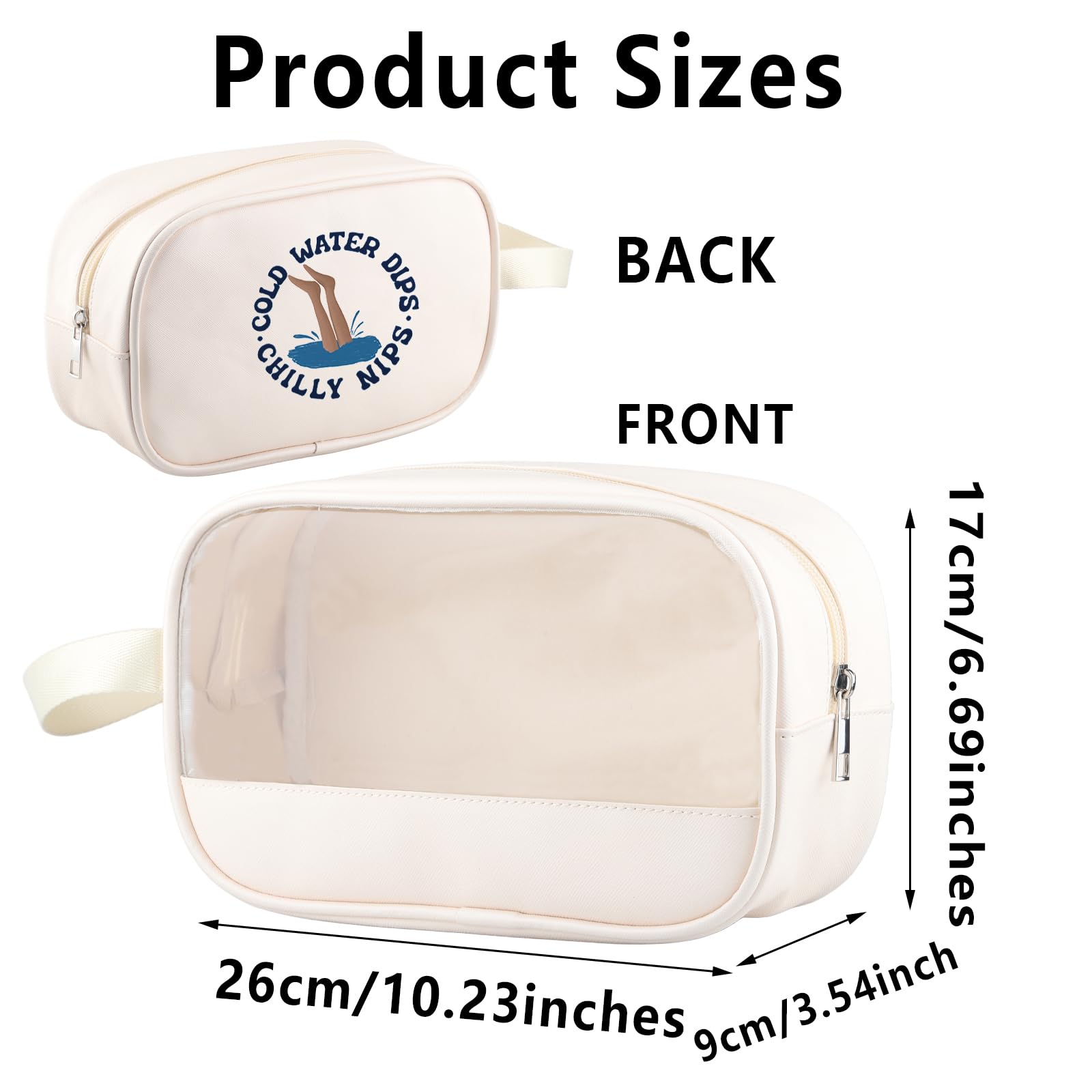 Wild Swimmer Makeup Bag Cold Water Swim Club Gift Cold Water Dips Chilly Nips Gifts Wild Swimming Gifts (Cold Water clear2) - Image 2