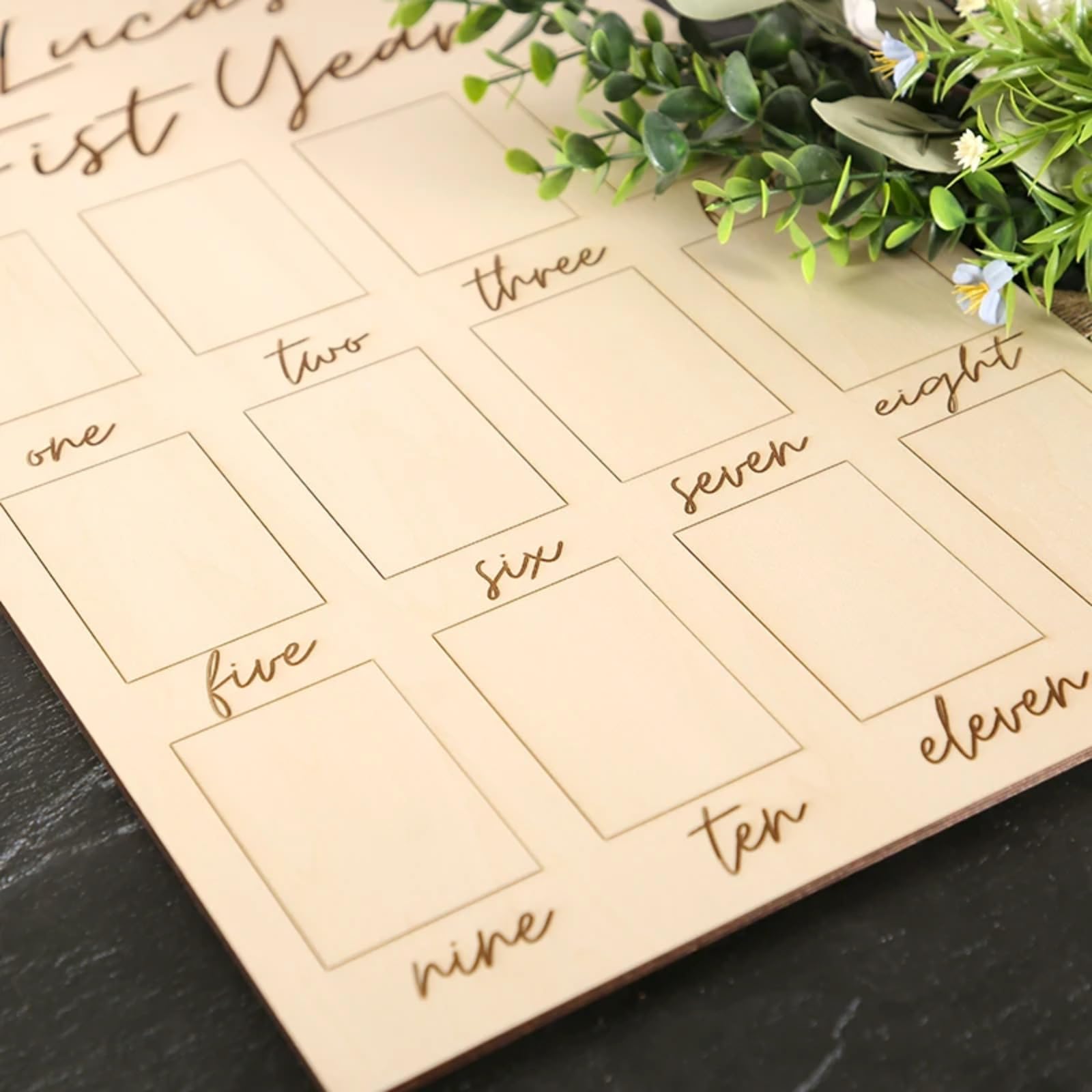 Mijn eerstejaars fotodisplay houten bord eerste jaar fotolijst mijlpaal board 12 maanden fotolijst jongen meisje 1e verjaardag kinderkamer decoratie baby aandenken cadeau voor moeder