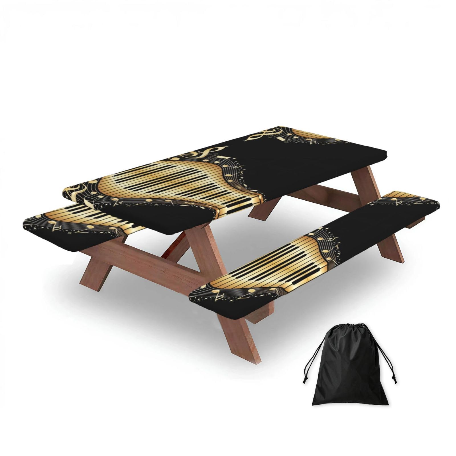 Music Rectangular water-repellent picnic tablecloths, outdoor camping, picnic, BBQ