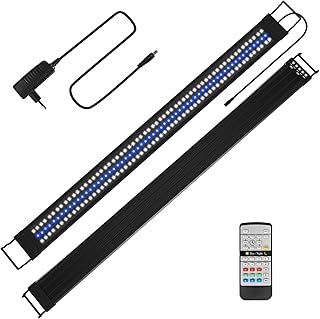 LED Aquarium Beleuchtung, Aquarienbeleuchtung 45W, 24/7 Modus Aquarium Licht, 5 DIY-Modi, einstellbare Helligkeit, 10-stufiges Dimmen, für 120-150cm Süßwasser-Aquarien
