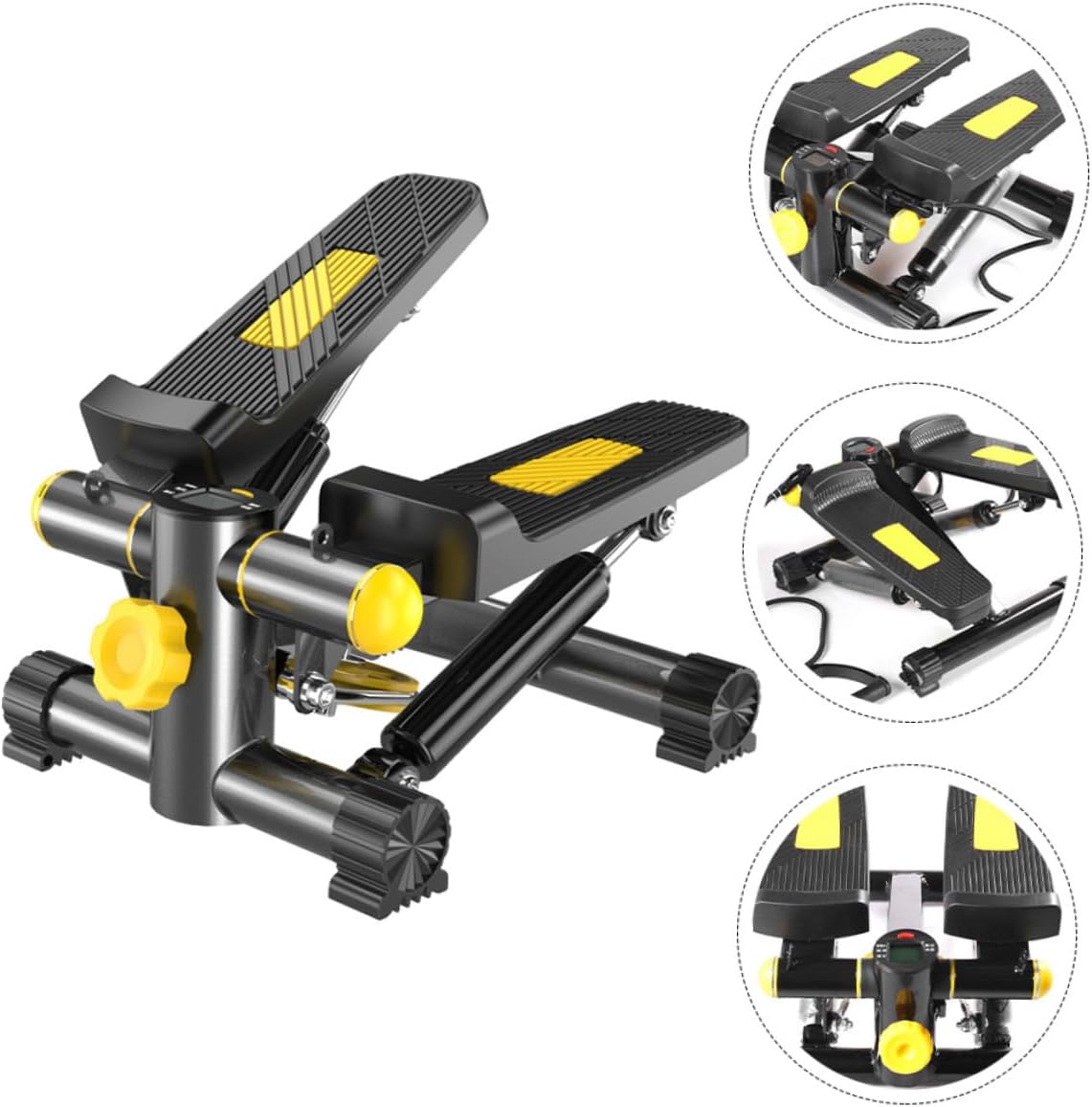 Mini Pedal Exerciser for Home Fitness Stainless Steel Step Machine with Non-Slip Pedals Strength Training Device for Weight Loss and Body Toning Includes Mat and Tool Kit