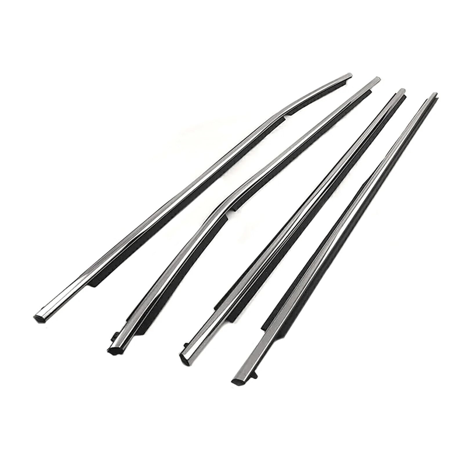 Car Seal Strip 4Pcs Car Window Weatherstrip Front Rear Rubber Trim Seal Belt Sealing Strips for Toyota for Corolla 2008-2013 7573012300 7571002210(Chrome)