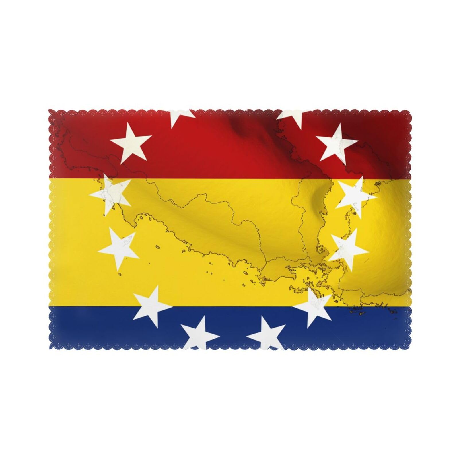 Venezuela Flag Printed Placemat Heat Resistant Place Mats Set of 6 PCS Washable Kitchen Table Mats, 12x18 Inch